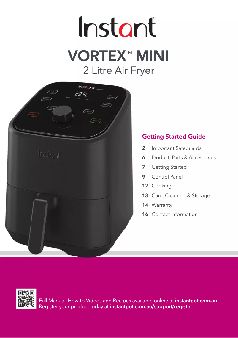 Page n°1 - Manuel utilisateur Instant Pot Vortex Mini