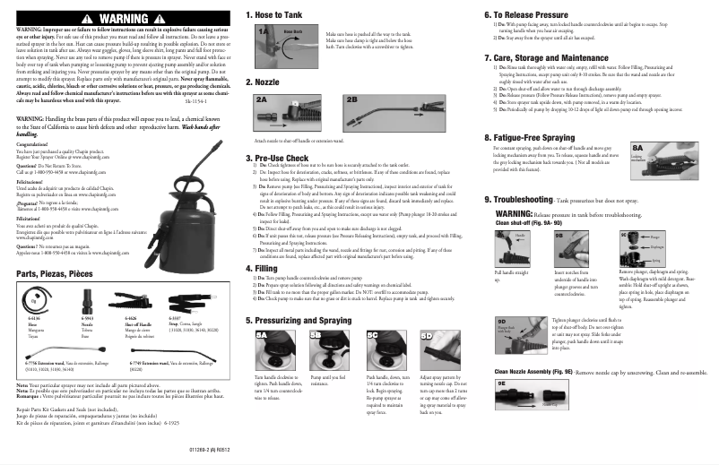 Page n°1 - Manuel utilisateur Chapin 31420