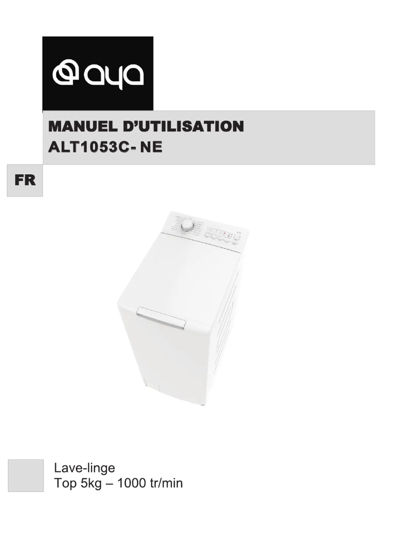 Page n°1 - Manuel utilisateur AYA ALT1053C