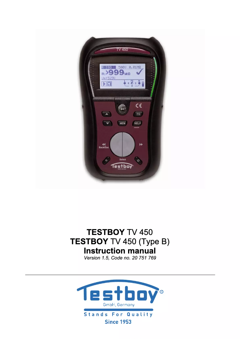 Página 1 del manual Manual de usuario Testboy TV 455