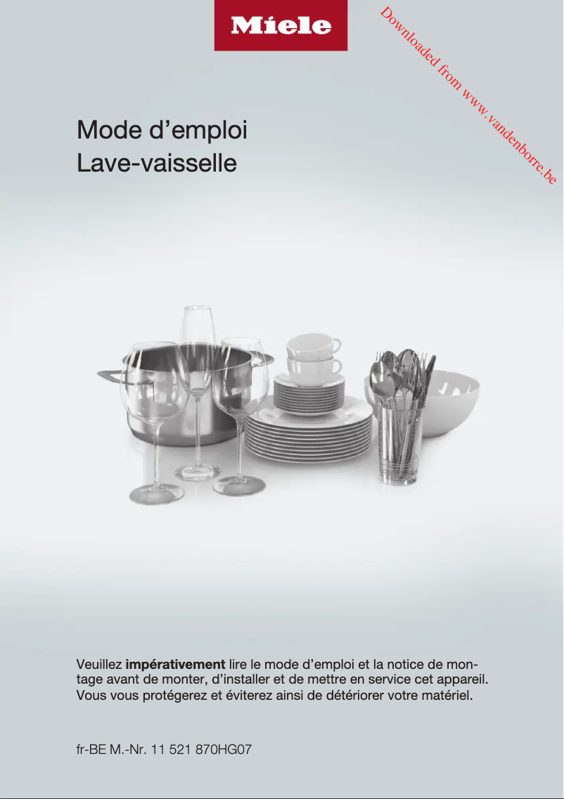 Page 1 of the manual User Manual Miele G 5260 SCVI EDST