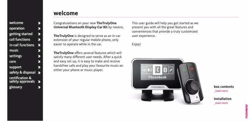 Image de la première page du manuel de l'appareil The Truly One