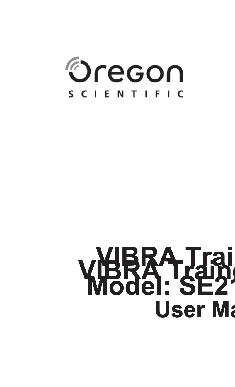 Page 1 de la notice Manuel utilisateur Oregon Scientific SE212