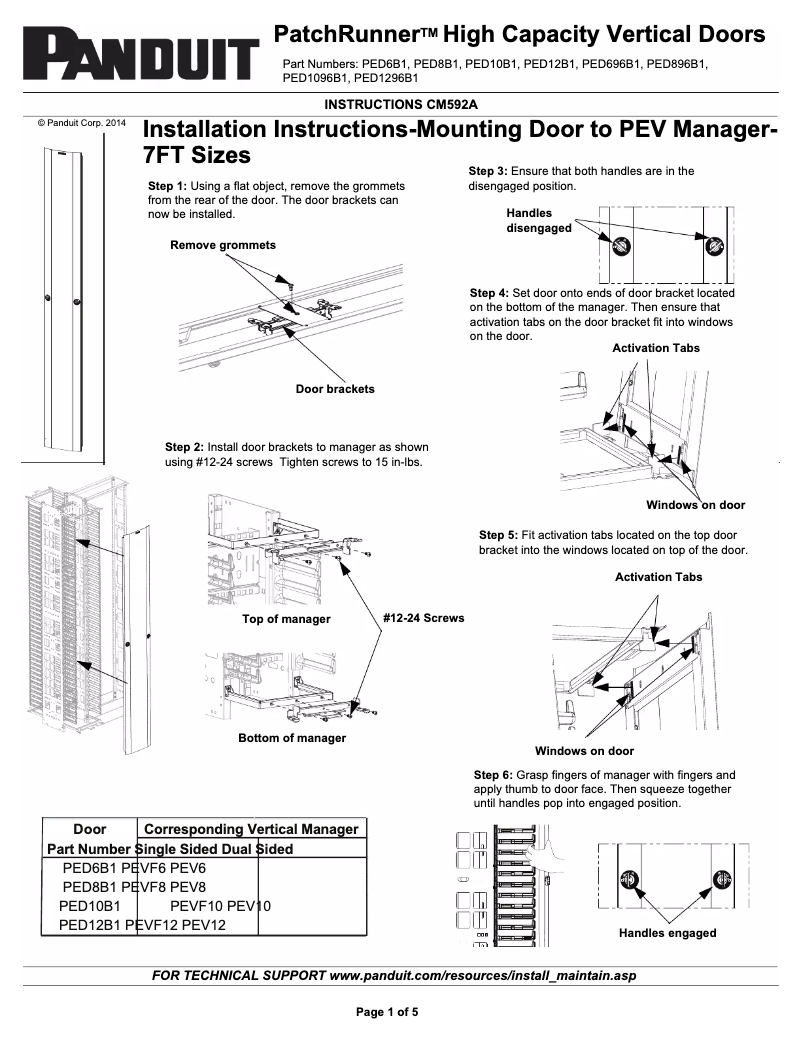 Page 1 de la notice Manuel utilisateur Panduit PED10B1