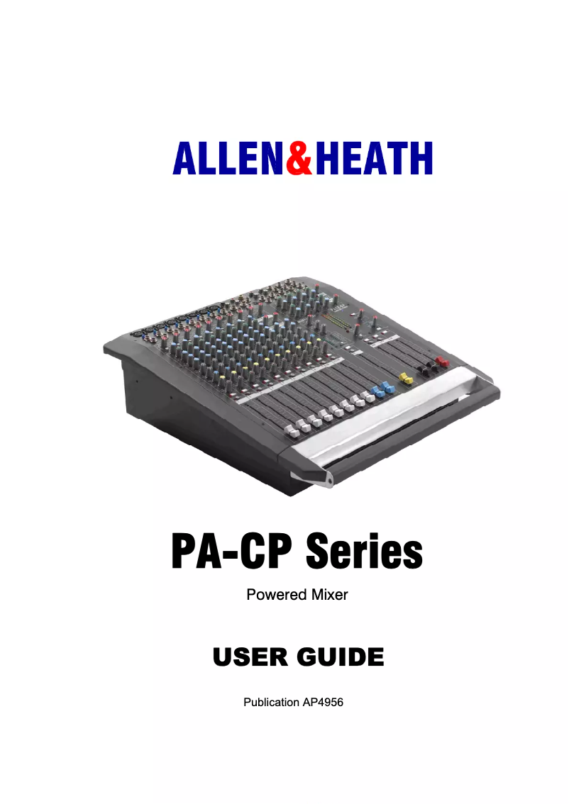 Página 1 del manual Manual de usuario Allen & Heath PA20-CP