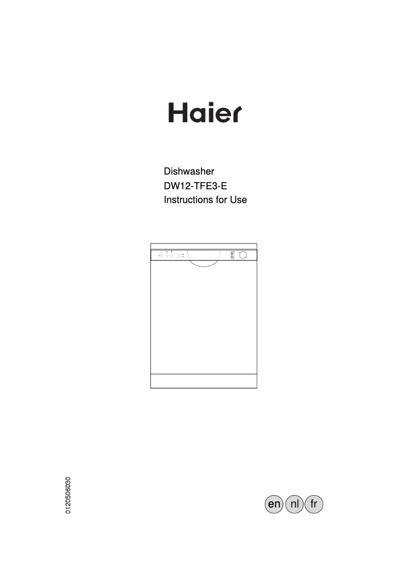 Page 1 de la notice Manuel utilisateur Haier DW12-TFE 3-E