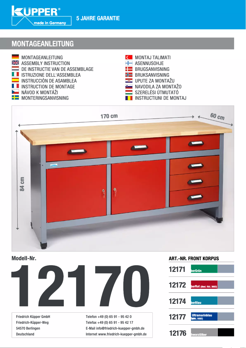 Page n°1 - Manuel utilisateur Küpper 12177