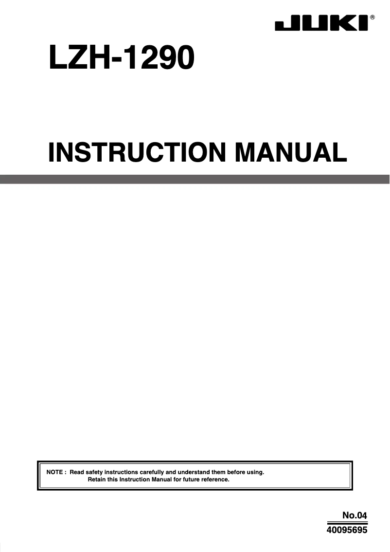 Image de la première page du manuel de l'appareil LZH-1290