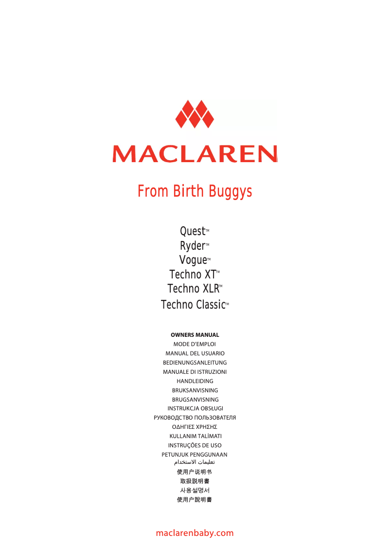 Página 1 del manual Manual de usuario Maclaren Techno Classic