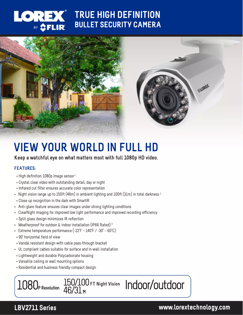 Página 1 del manual Ficha técnica Lorex LBV2711BW