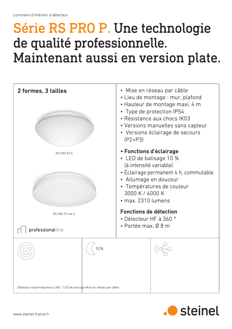 Page 1 de la notice Brochure Steinel RS PRO P1 S