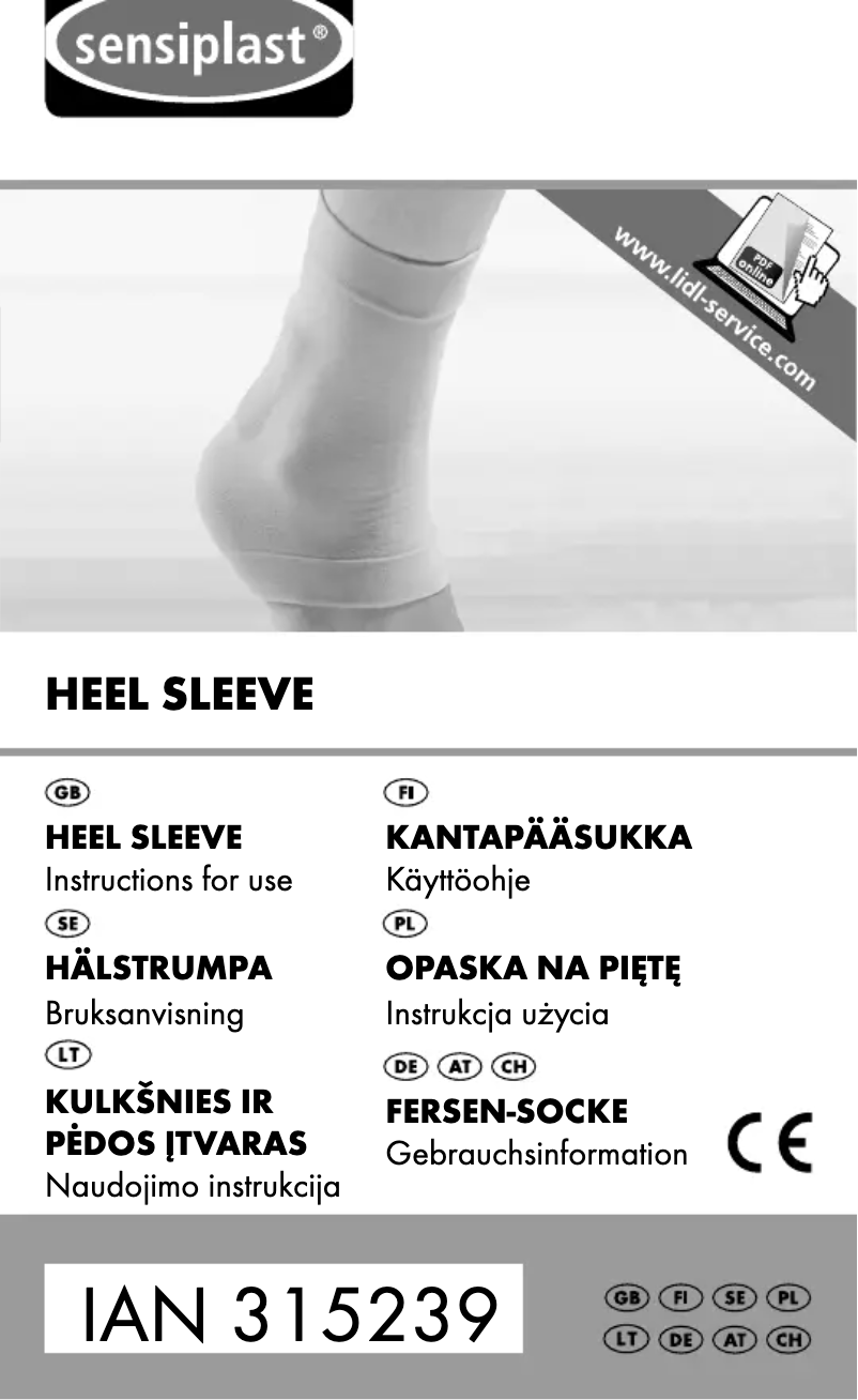 Page 1 de la notice Manuel utilisateur Sensiplast IAN 315239