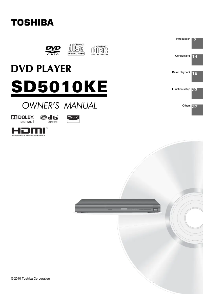 Página 1 del manual Manual de usuario Toshiba SD5010