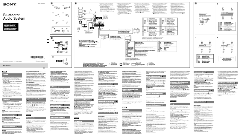 Page 1 de la notice Guide d'installation Sony MEX-BT4100U
