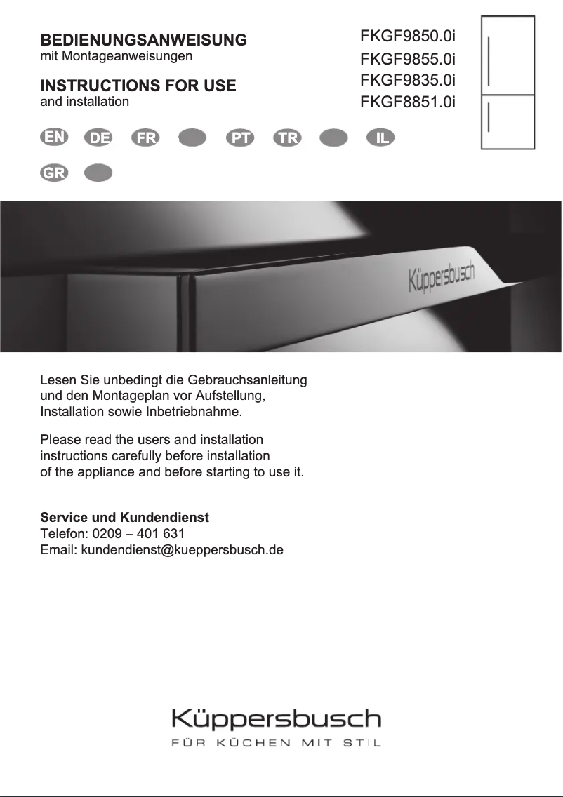 Image de la première page du manuel de l'appareil FKGF8851.0i