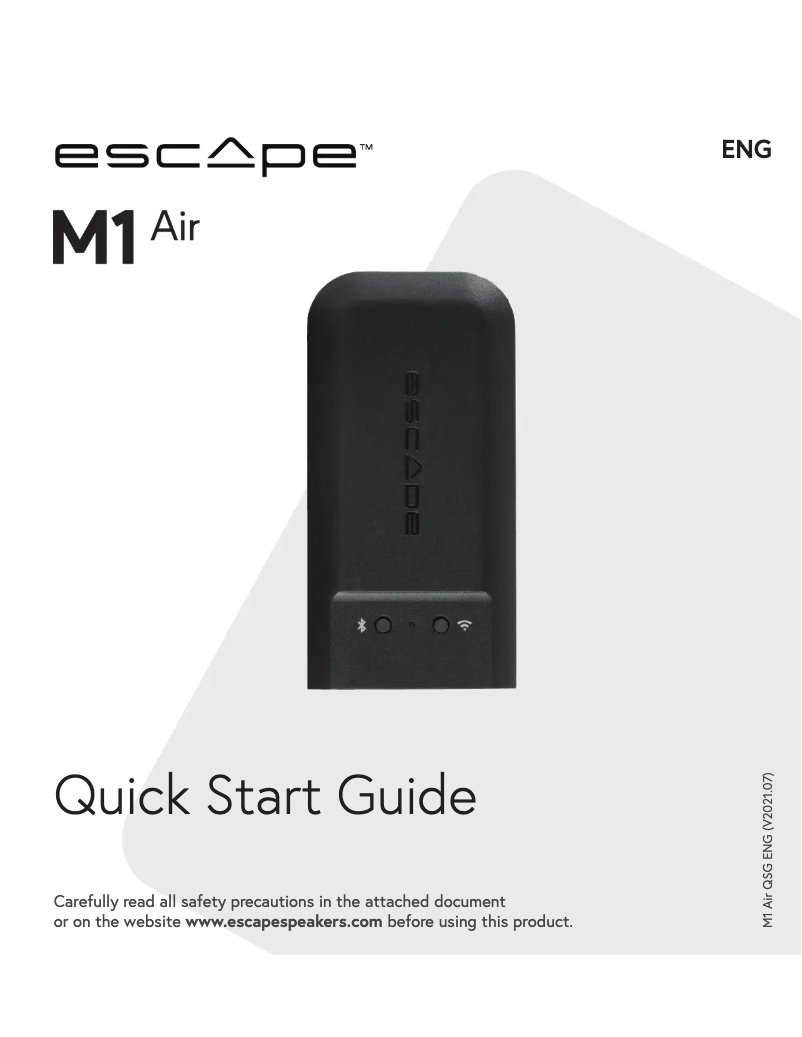 Page n°1 - Mode d'emploi Escape M1 Air