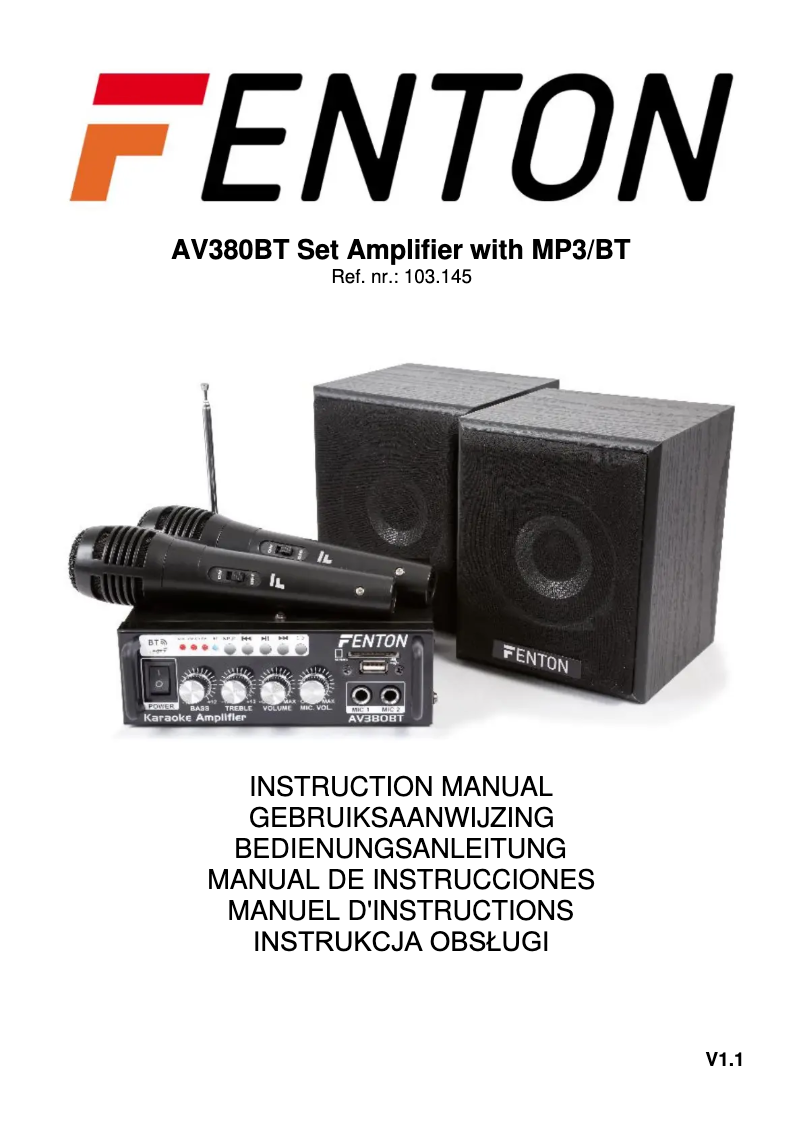 Page n°1 - Manuel utilisateur Fenton AV380BT