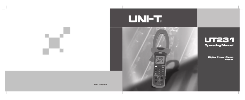 Page n°1 - Manuel utilisateur Uni-T UT231