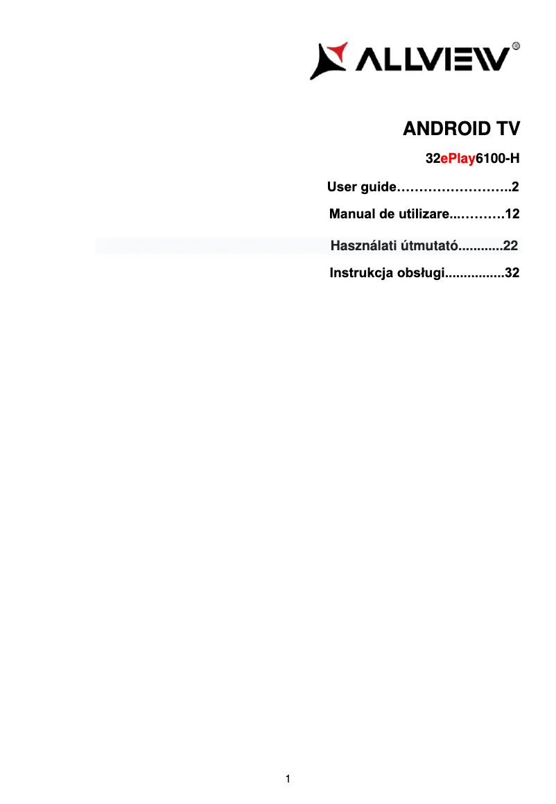 Image de la première page du manuel de l'appareil 32ePlay6100-H