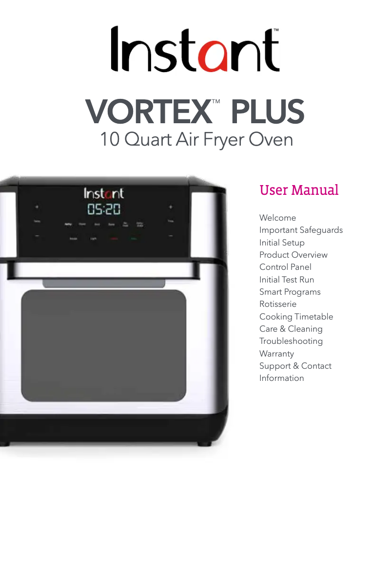 Page 1 de la notice Manuel utilisateur Instant Pot Vortex Plus