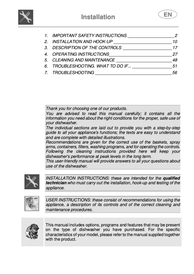 Page n°1 - Guide d'installation Smeg STU8612X