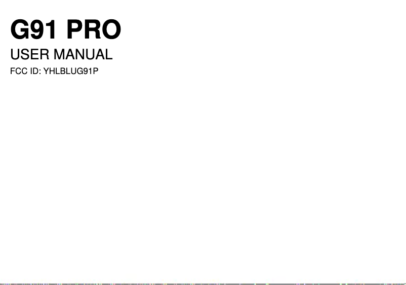Page n°1 - Manuel utilisateur BLU G91 Pro