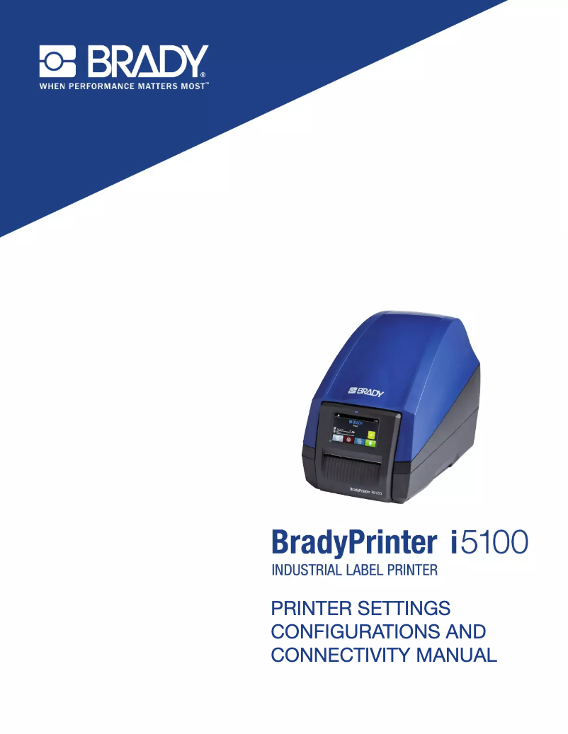 Page 1 of the manual User Manual Brady BradyPrinter i5100