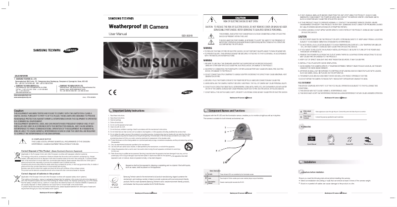 Page n°1 - Manuel utilisateur Hanwha SCD-2021R