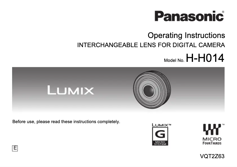 Página 1 del manual Manual de usuario Panasonic H-H014