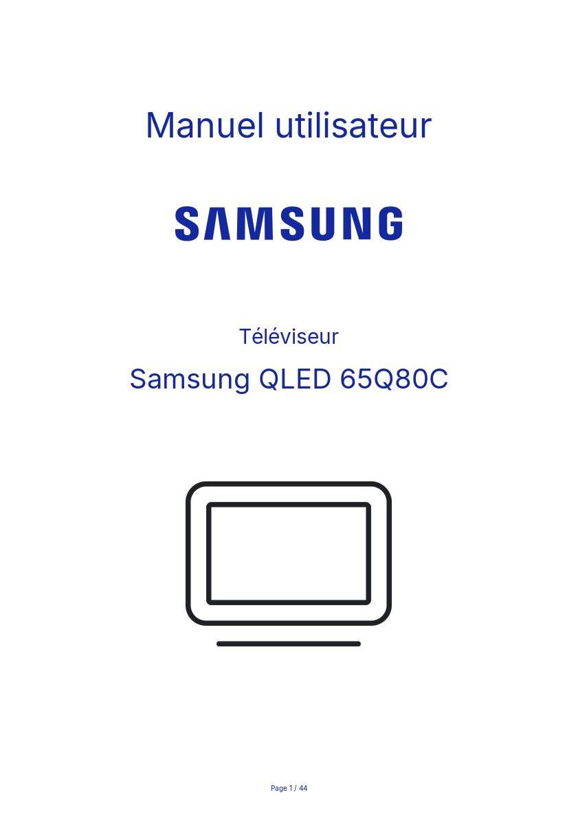 Image de la première page du manuel de l'appareil QLED 65Q80C