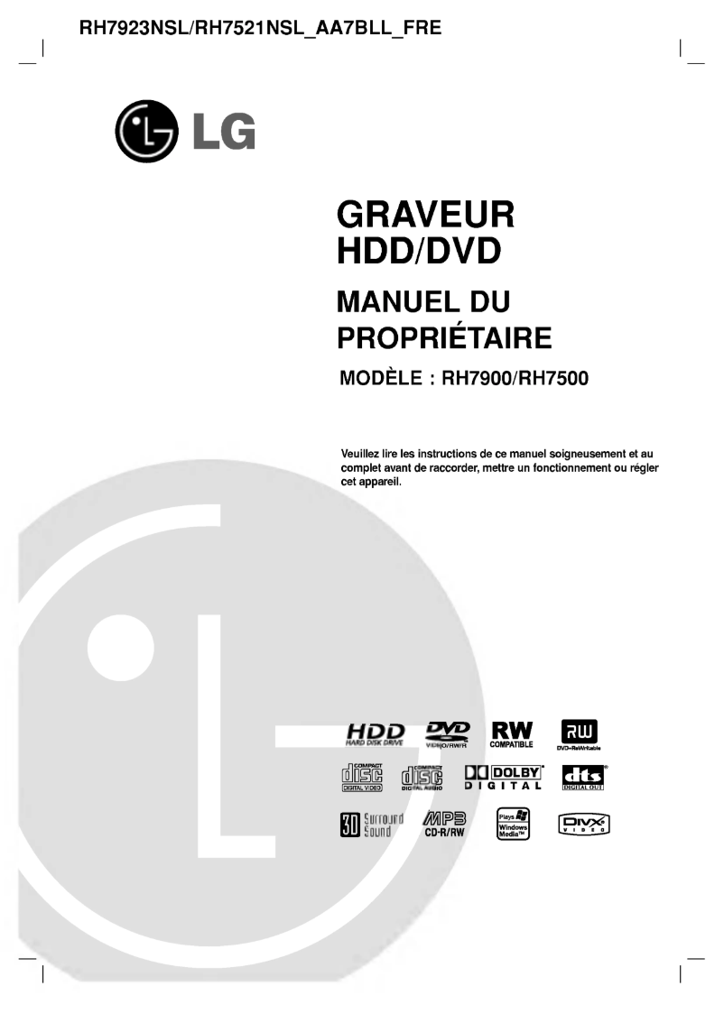 Image de la première page du manuel de l'appareil RH7521CP1L