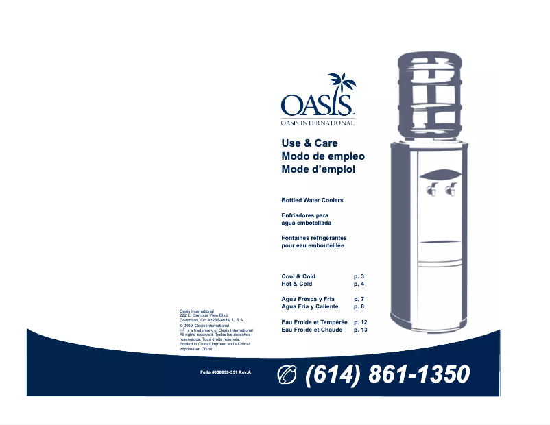 Page n°1 - Manuel utilisateur Oasis Artesian BTSA1SHS