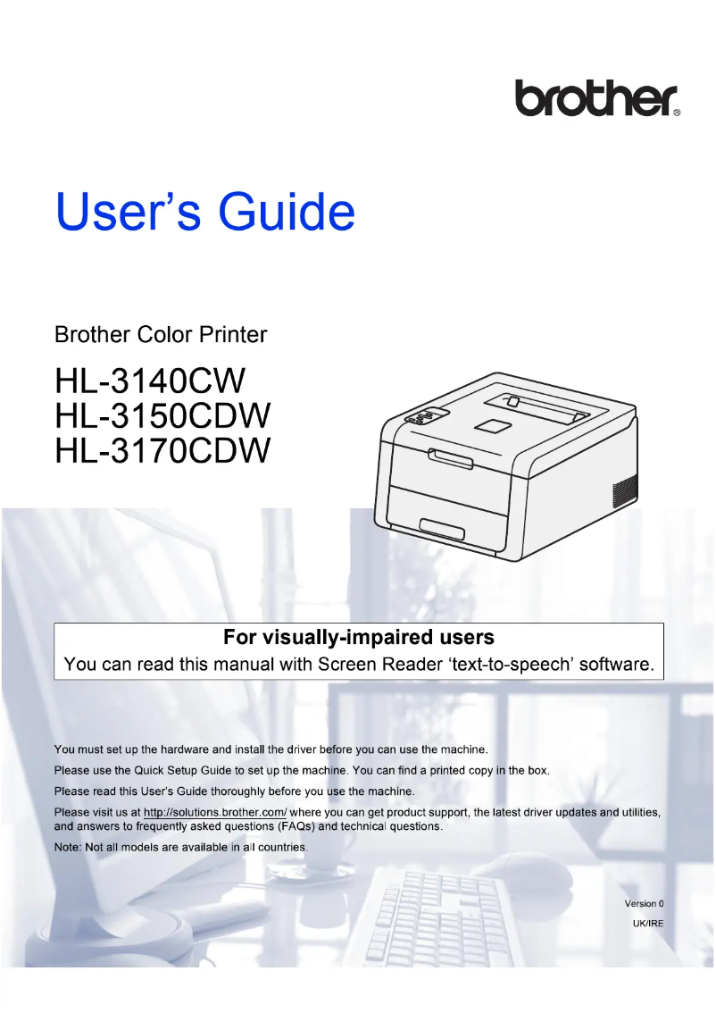 Page 1 de la notice Manuel utilisateur Brother HL-3150CDW