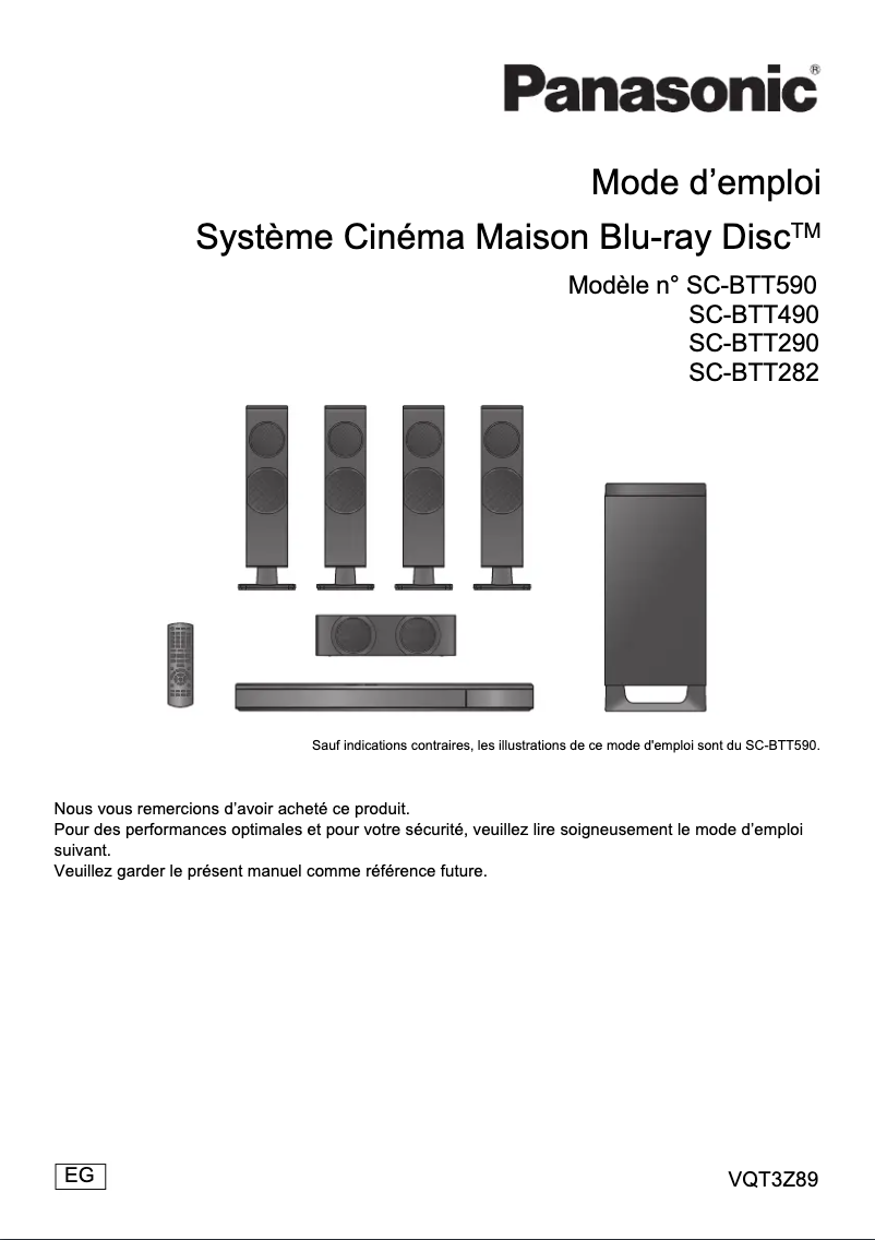 Page n°1 - Manuel utilisateur Panasonic SC-BTT290E