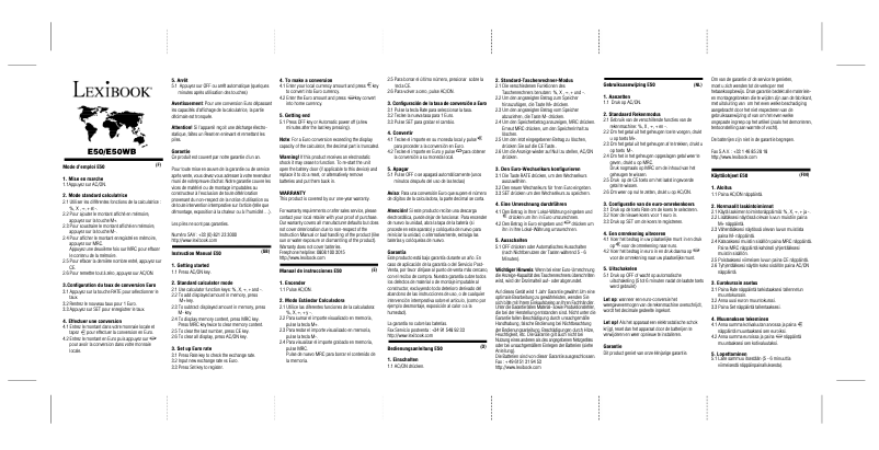 Page 1 de la notice Manuel utilisateur Lexibook E50WB