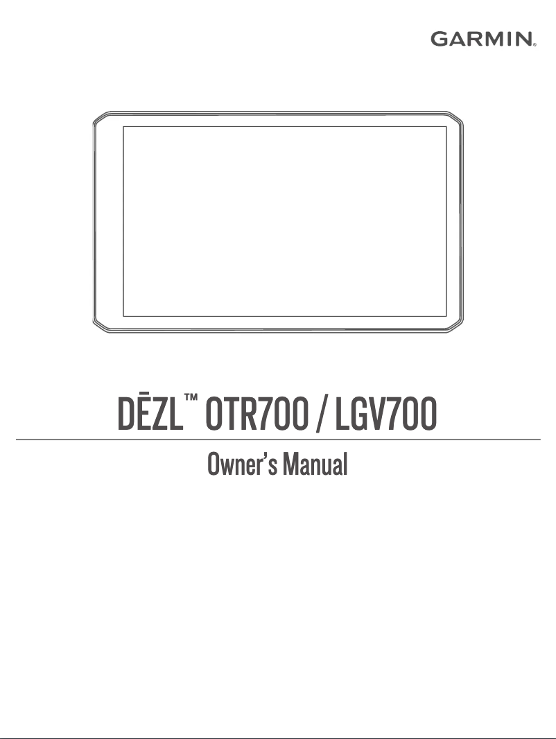 Page 1 de la notice Manuel utilisateur Garmin dēzl OTR700