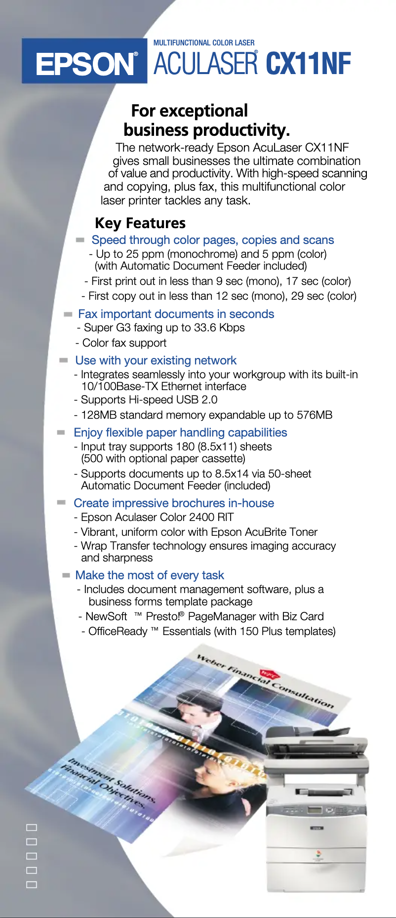 Imagen de la primera página del manual del dispositivo AcuLaser CX11NF
