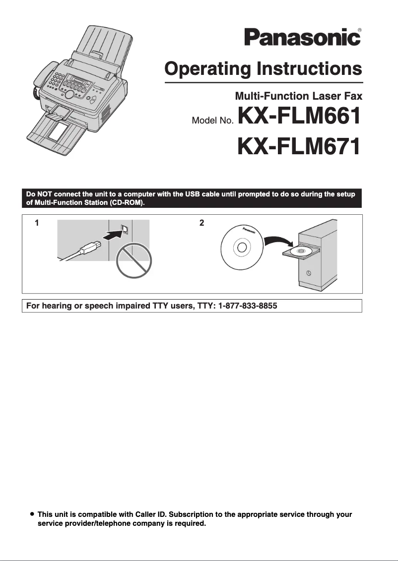 Imagen de la primera página del manual del dispositivo KX-FLM661