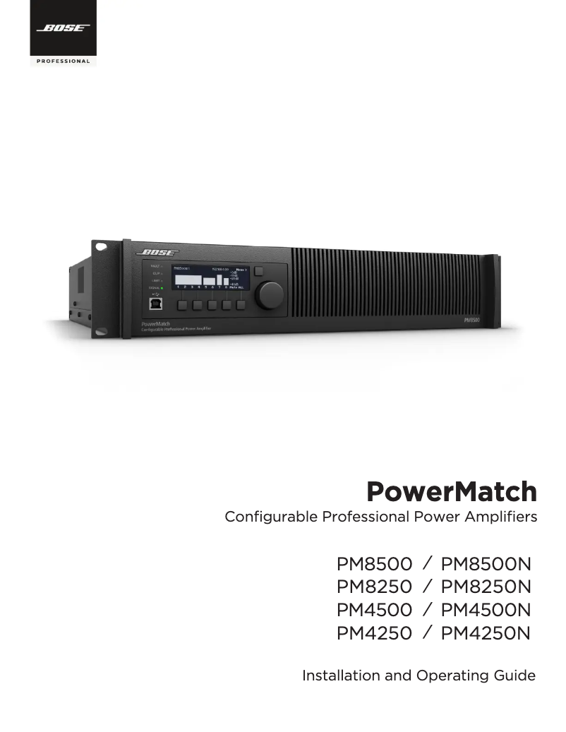 Page n°1 - Guide d'installation Bose PowerMatch PM4500N