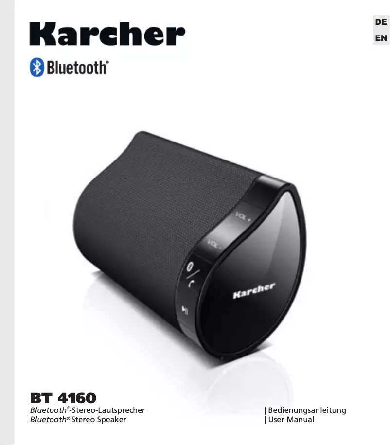 Page 1 de la notice Manuel utilisateur Karcher Audio BT4160