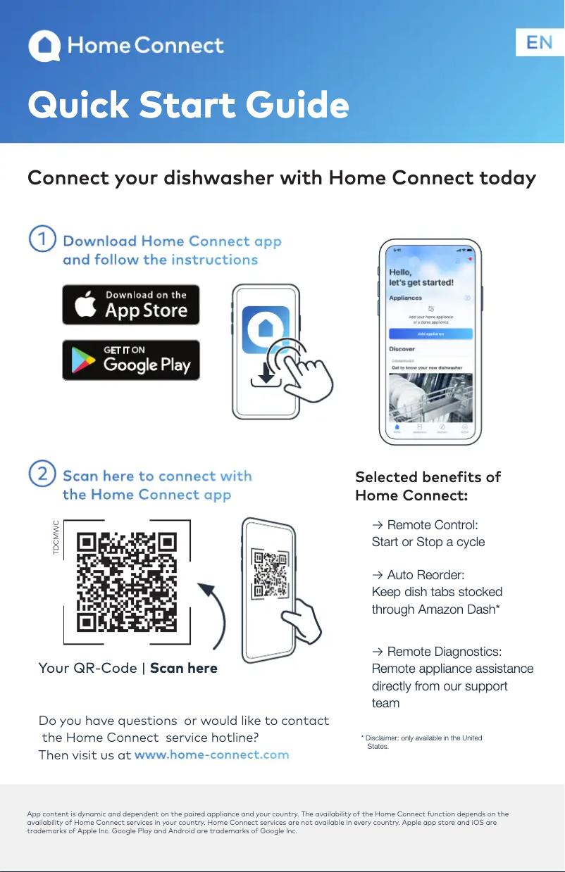 Page 1 de la notice Guide de démarrage rapide Thermador DWHD650WPR