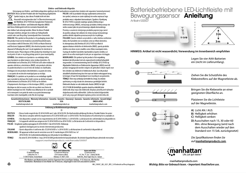 Page 1 de la notice Manuel utilisateur Manhattan 530507