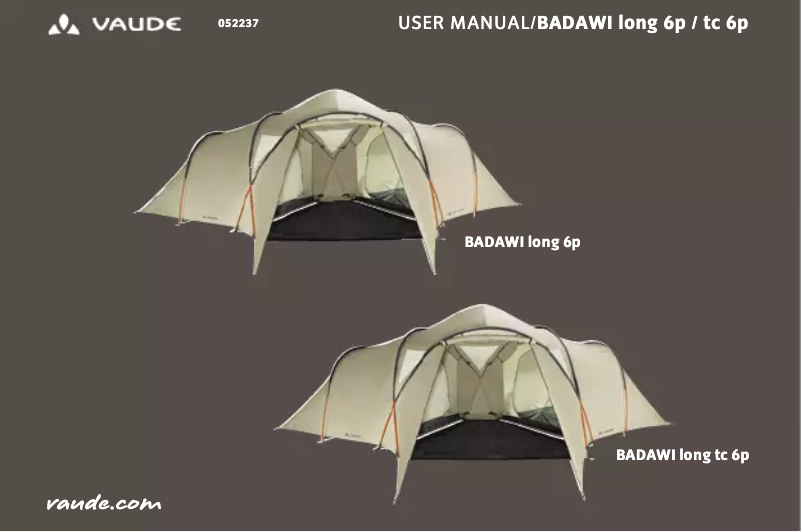 Page 1 de la notice Manuel utilisateur Vaude Badawi Long 6P