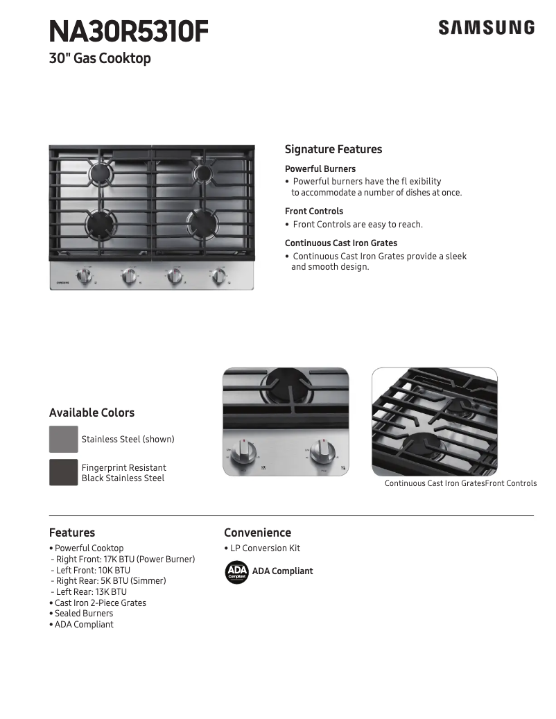 Image de la première page du manuel de l'appareil NA30R5310FS