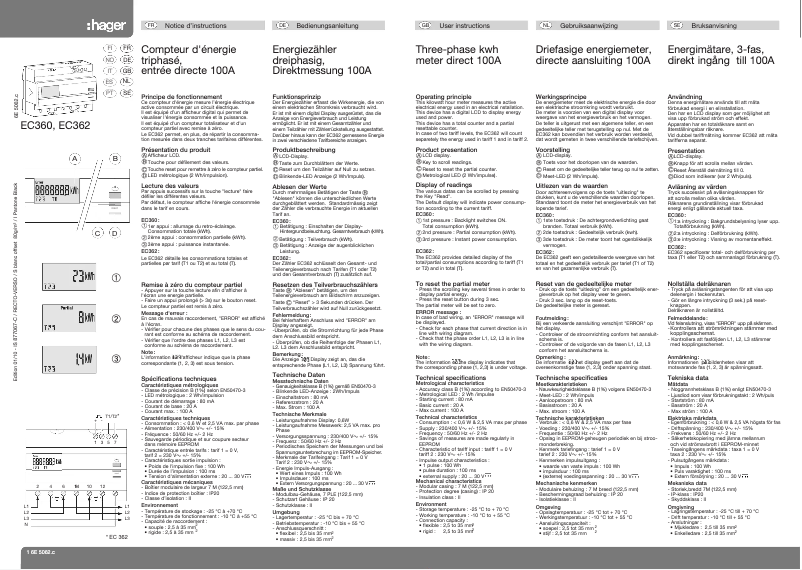 Image de la première page du manuel de l'appareil EC362