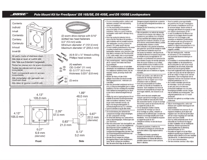 Image de la première page du manuel de l'appareil Pole Mount Kit
