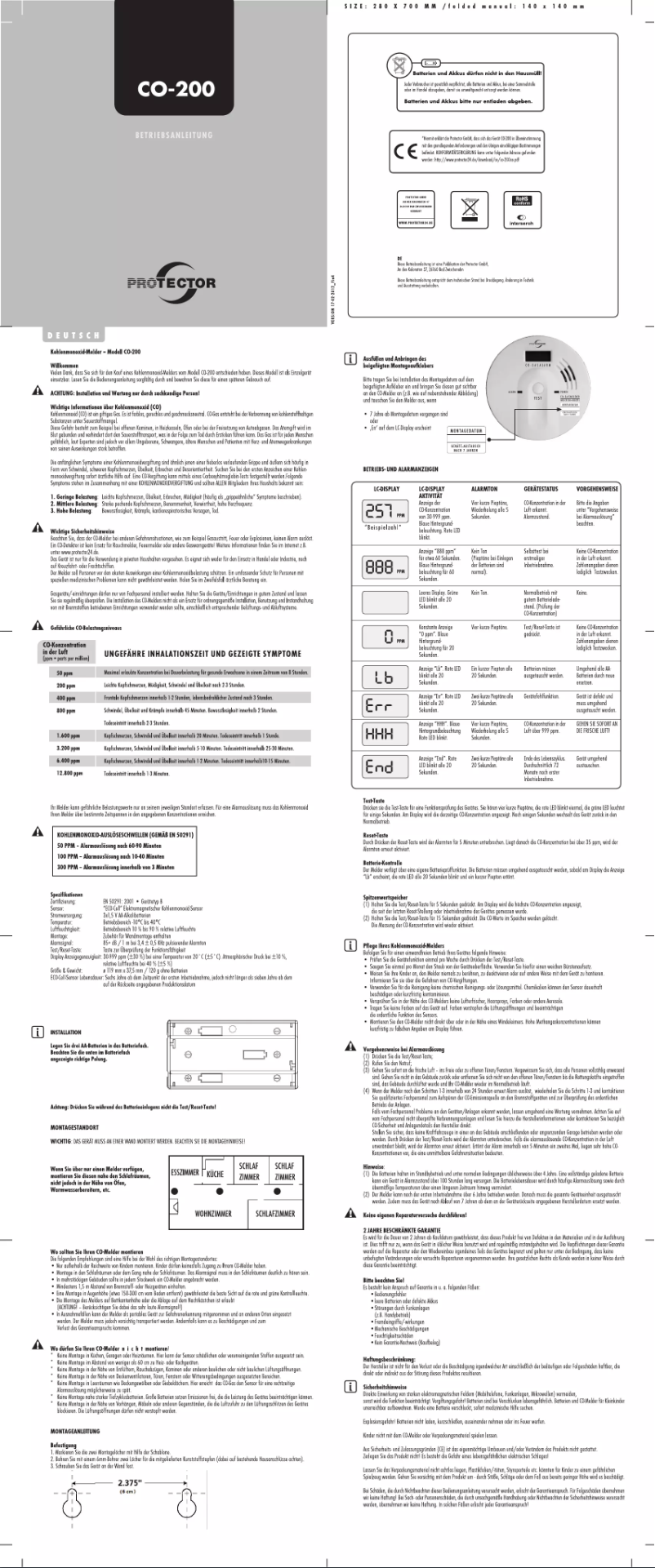 Page n°1 - Manuel utilisateur m-e CO-200