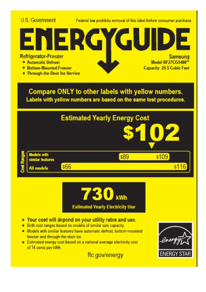 Página 1 del manual Etiqueta energética Samsung RF27CG5400SR