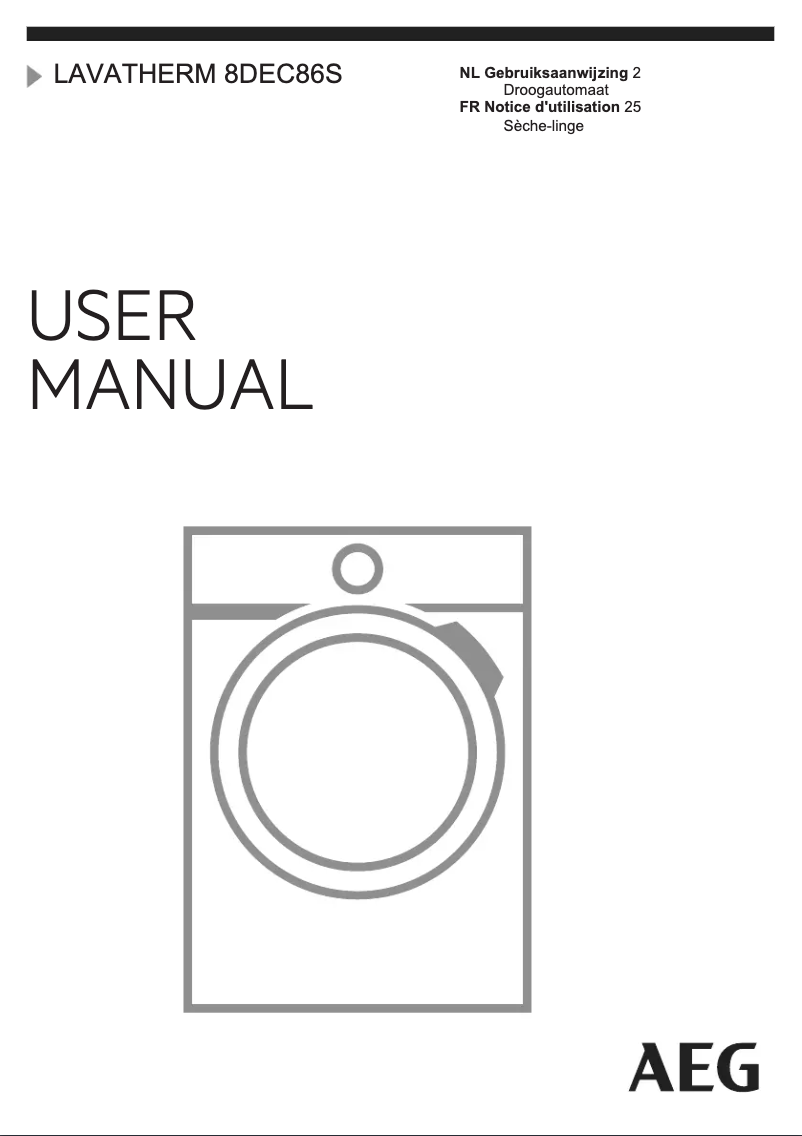 Page n°1 - Manuel utilisateur AEG T8DEC86S
