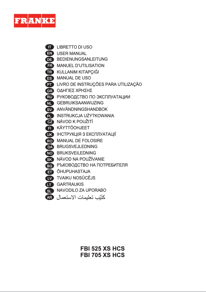 Image de la première page du manuel de l'appareil FBI 705 XS HCS